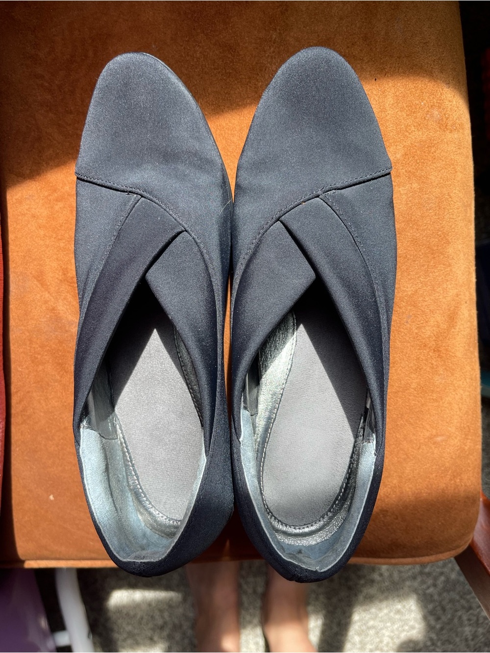 Naot Black Crossover Slip-On Heels